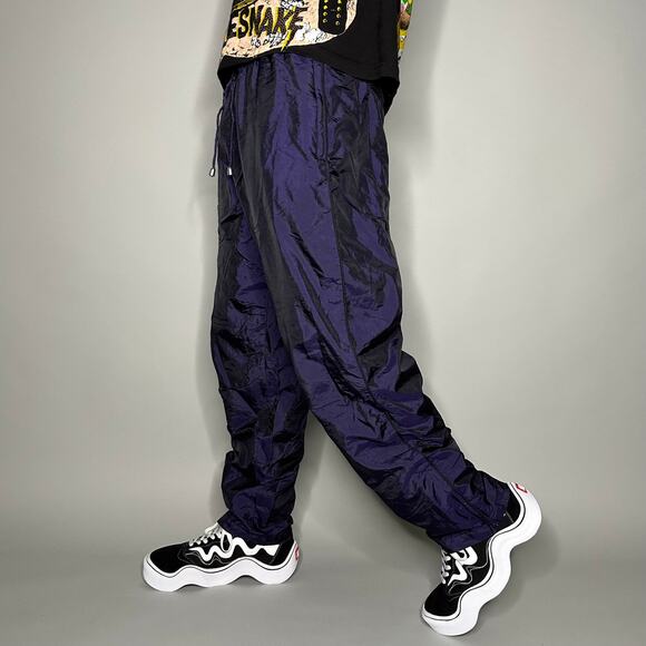 Vintage Track Pants Grape Purple Nylon Sweatpants Baggy Fit Catalina Lined 90s